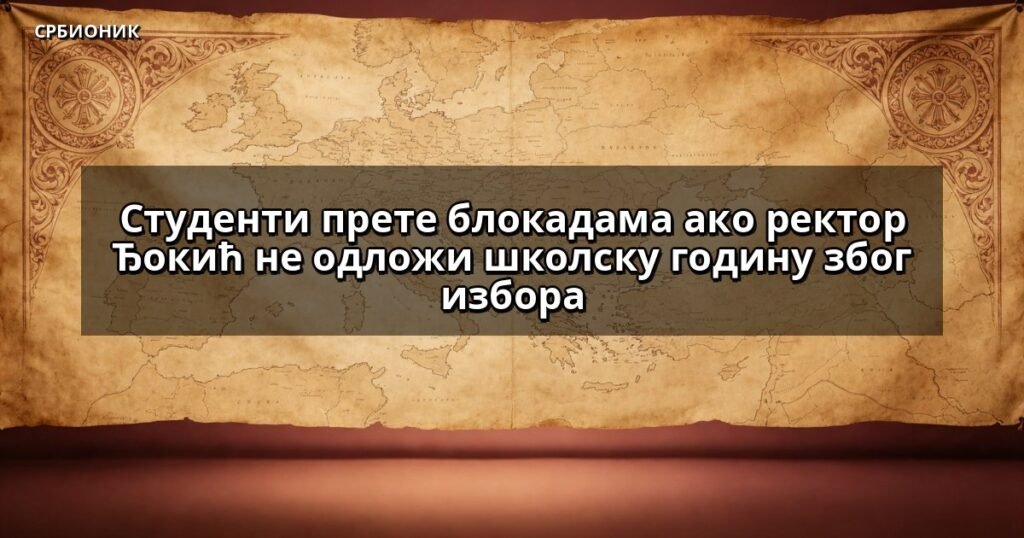 Студенти прете блокадама ако ректор Ђокић не одложи школску годину због избора