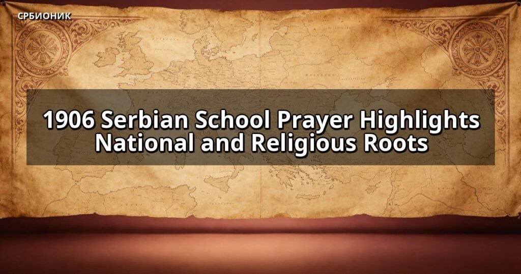 1906 Serbian School Prayer Highlights National and Religious Roots