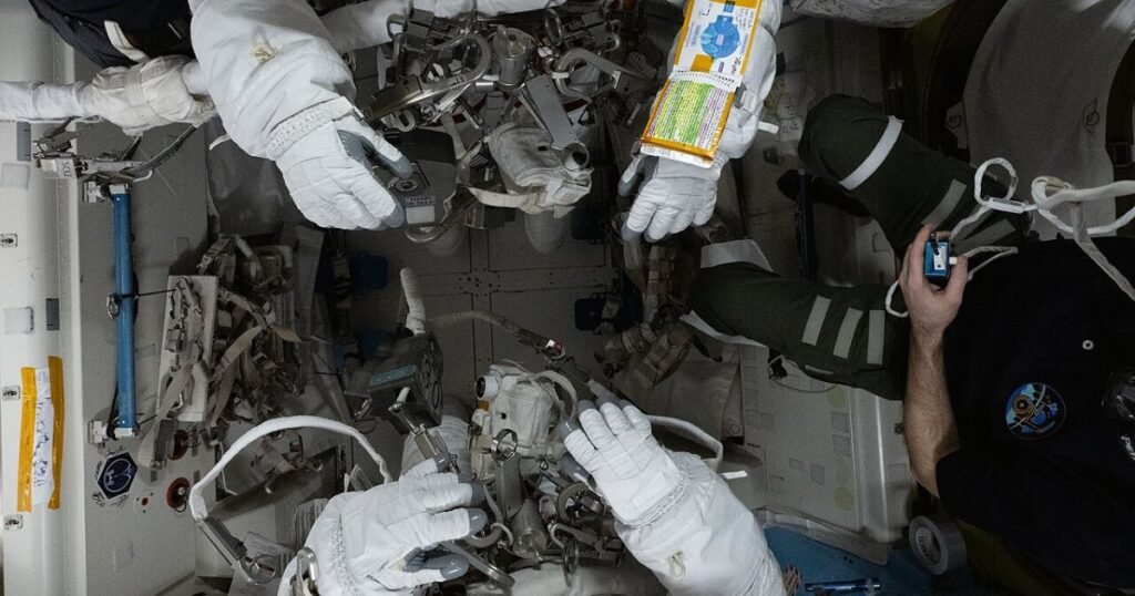 NASA and ESA Astronauts Complete Spacewalk Outside ISS