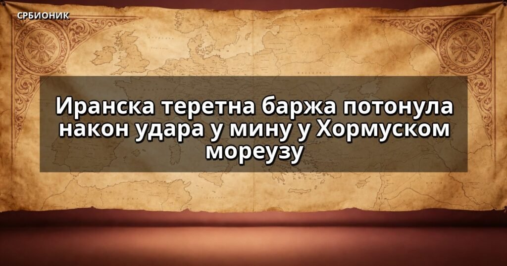 Иранска теретна баржа потонула након удара у мину у Хормуском мореузу